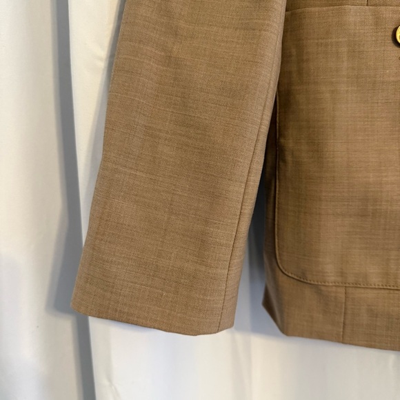 J.Crew Vivienne Italian Wool Blazer Tan Gold Button Women’s 12T Tall - Picture 6 of 16